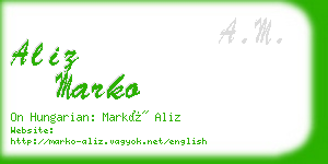 aliz marko business card